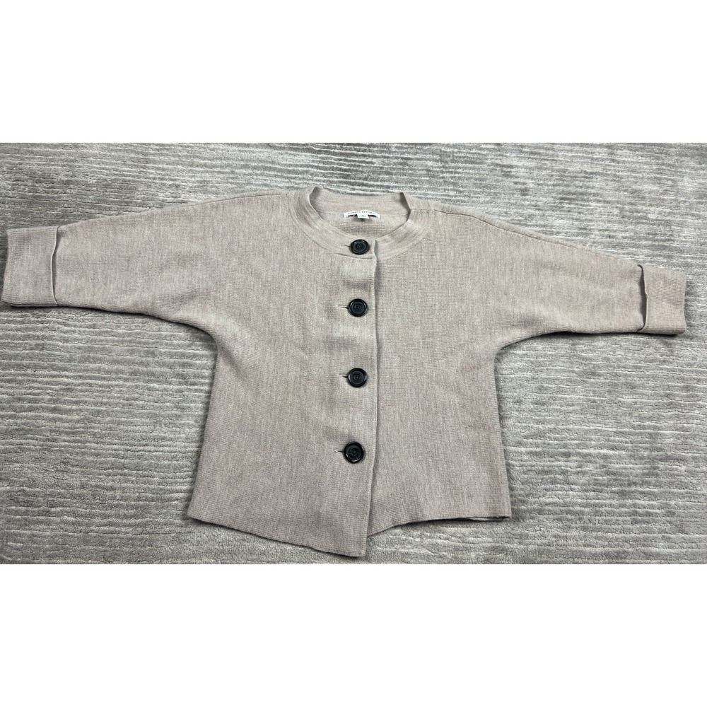 Banana Republic Cardigan Women S Beige 100% Wool Dolman Sleeve Button Front Knit